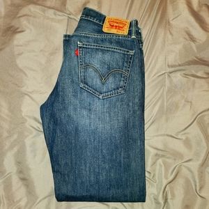 LEVIS 505 REGULAR FIT MEN'S BLUE JEANS 34×32 Dark